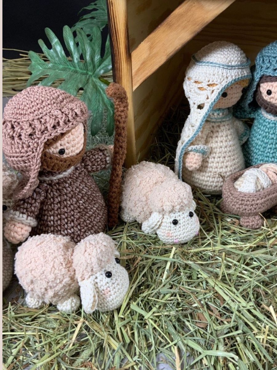 Patroon Kerststal Herders en schapen